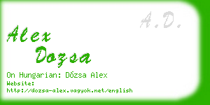 alex dozsa business card