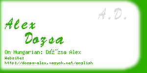 alex dozsa business card